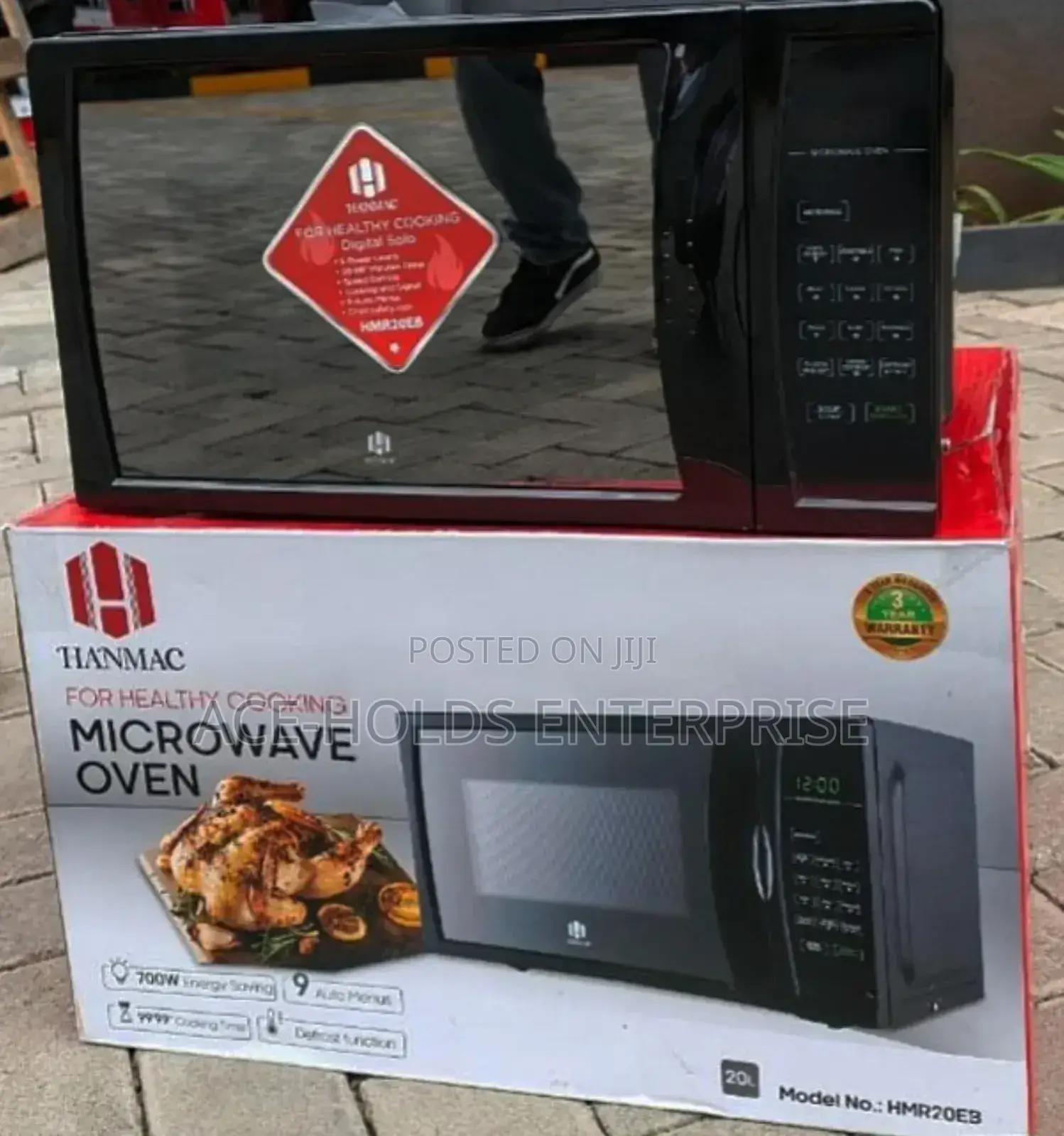 20 Litres - Hanmac Digital Microwave Oven (Black)