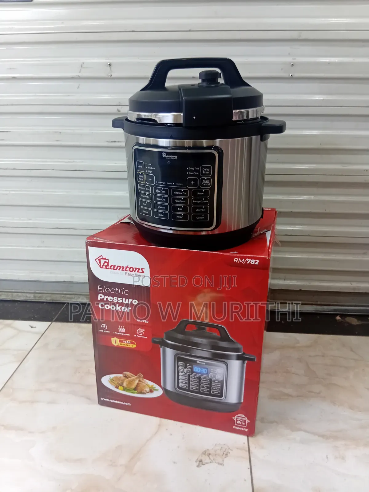 Ramtons Electric Pressure Cooker 8 Liters With Stainless Pot