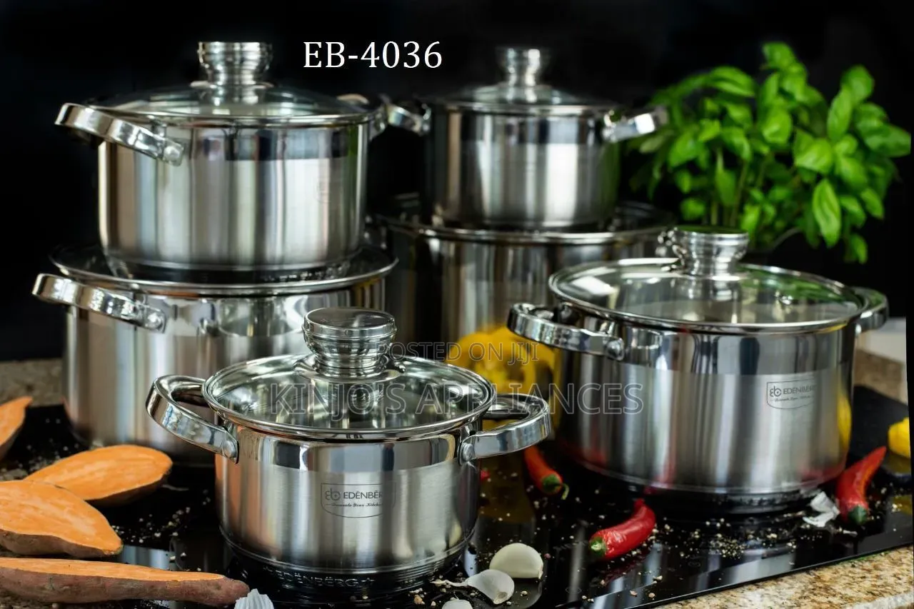 12pcs Edenburg Stainless Steel Cookware Set Eb-4036