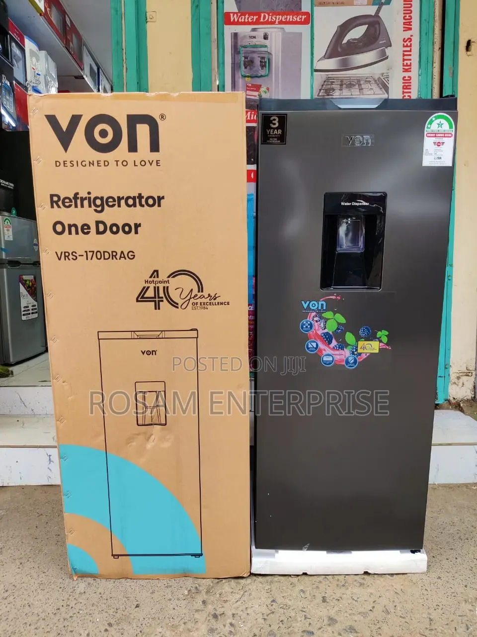 Von Single Door Fridge 170l With Dispenser