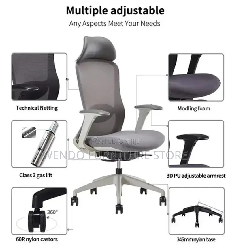 Office Chairs; Ergonomic Swivel Kuj-Pl Executive Office Chairs