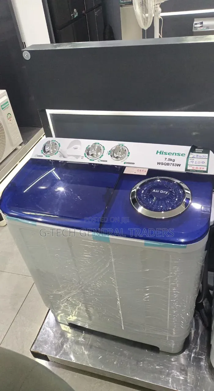 Hisense 7.5kg Twin Tub Top Load Semi Automatic Washing Machine