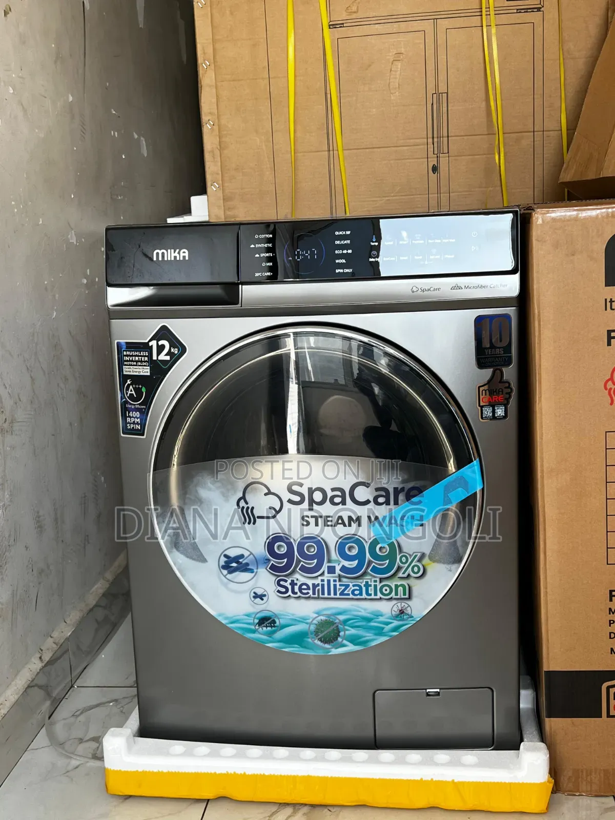 Mika Washing Machine, 8kg Wash and Spin , Inverter Motor, Front Load