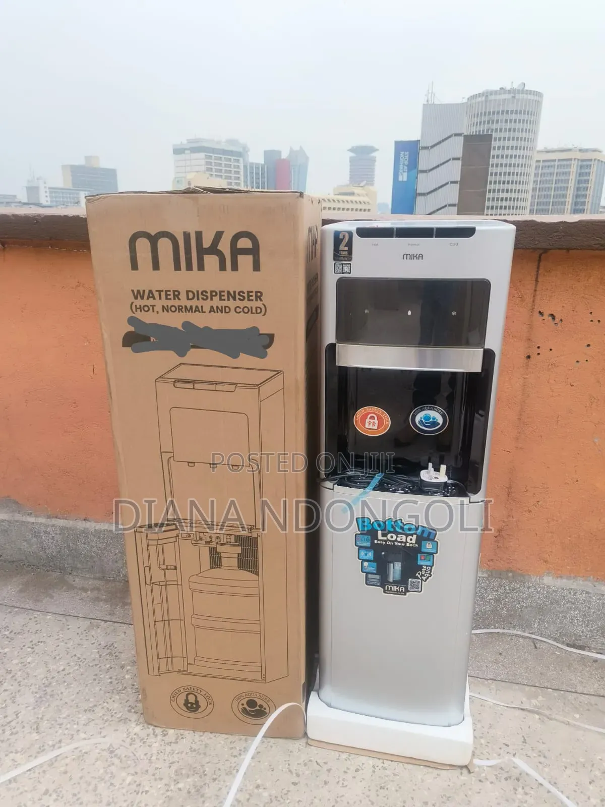 Mika Bottom Load Dispenser Black and Silver