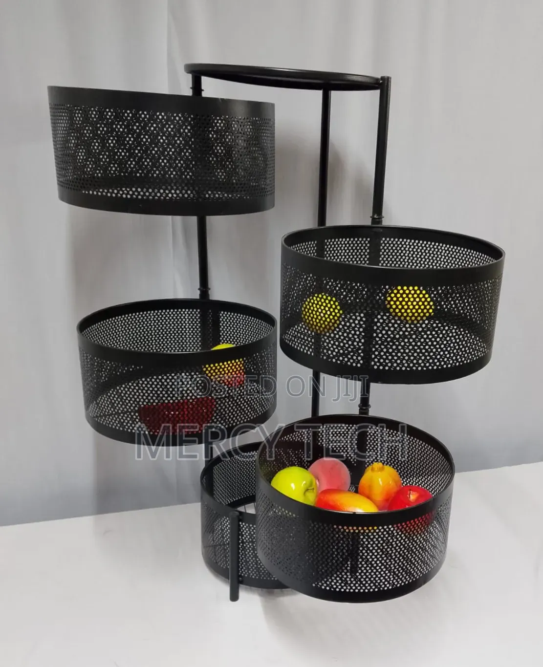 5-layer Round Metallic Fruit Rack