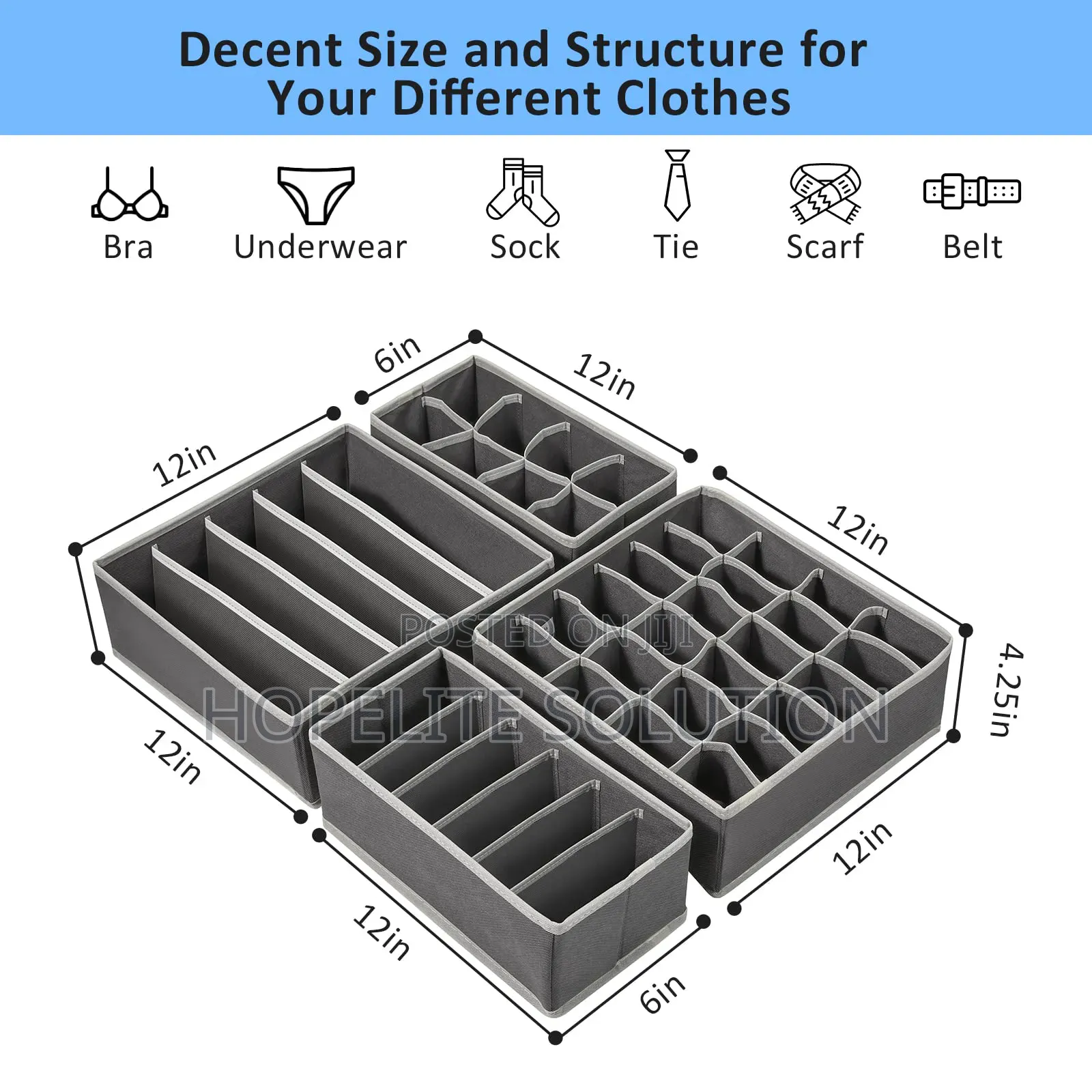 Foldable 4 In1 Under Garment Organizer