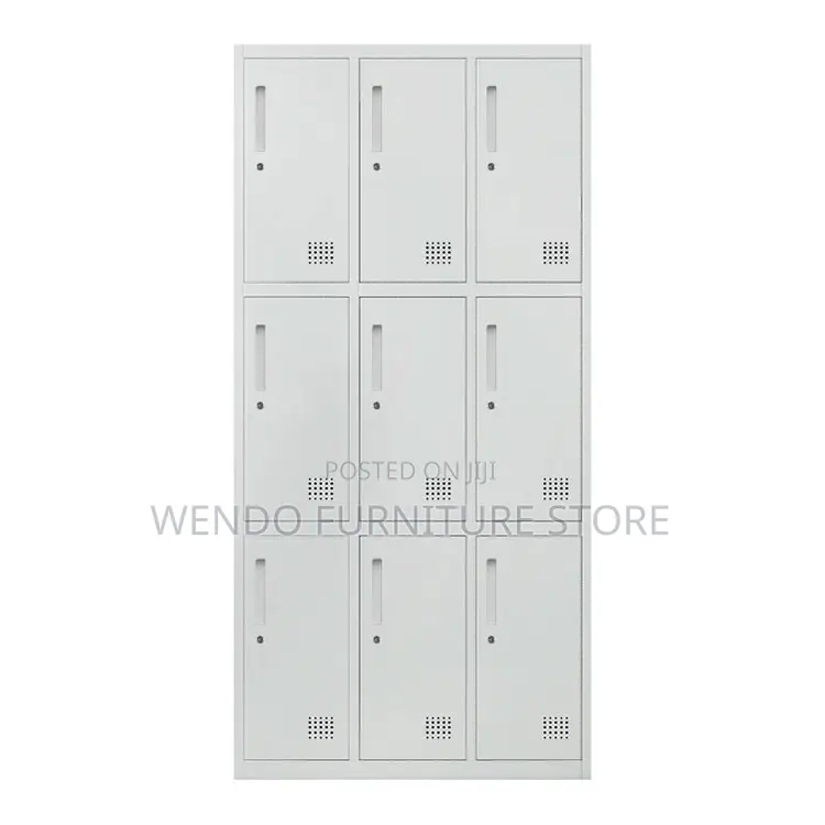 Office Cabinet; 12 Lockers Gray Modern Design Lockable Office Cabinet
