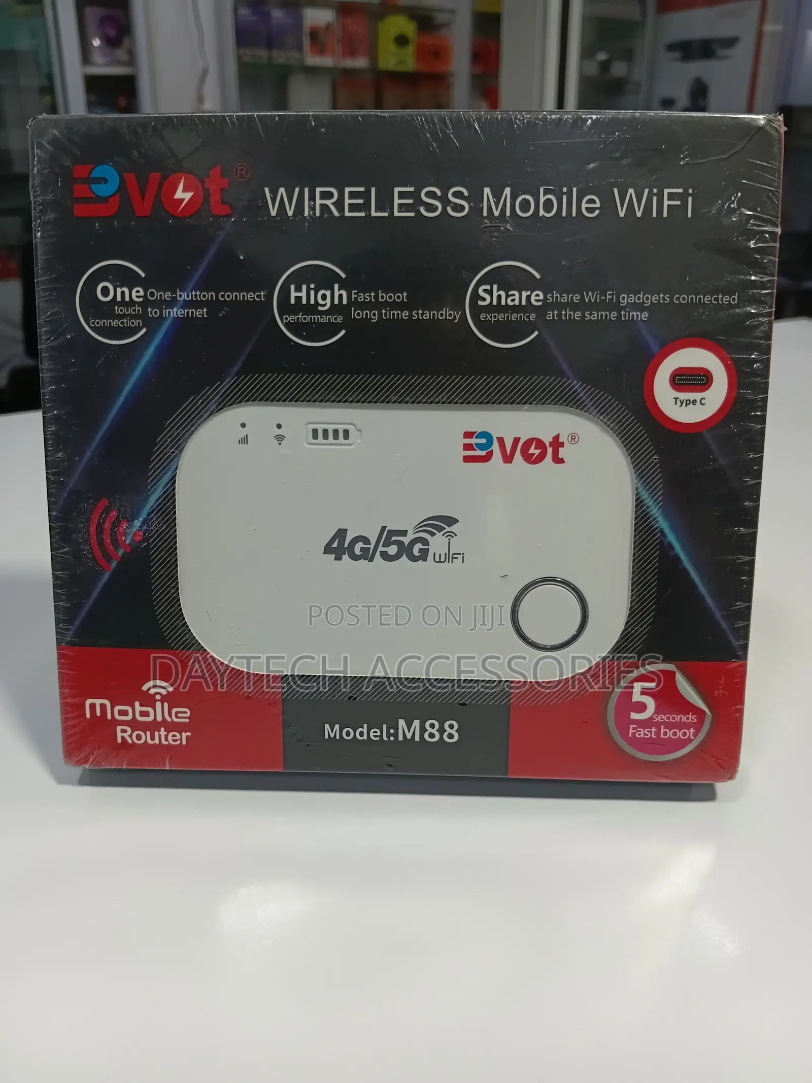 Bvot M88 4g/5g Wireless Mobile Wifi Router With a Type-C Port.