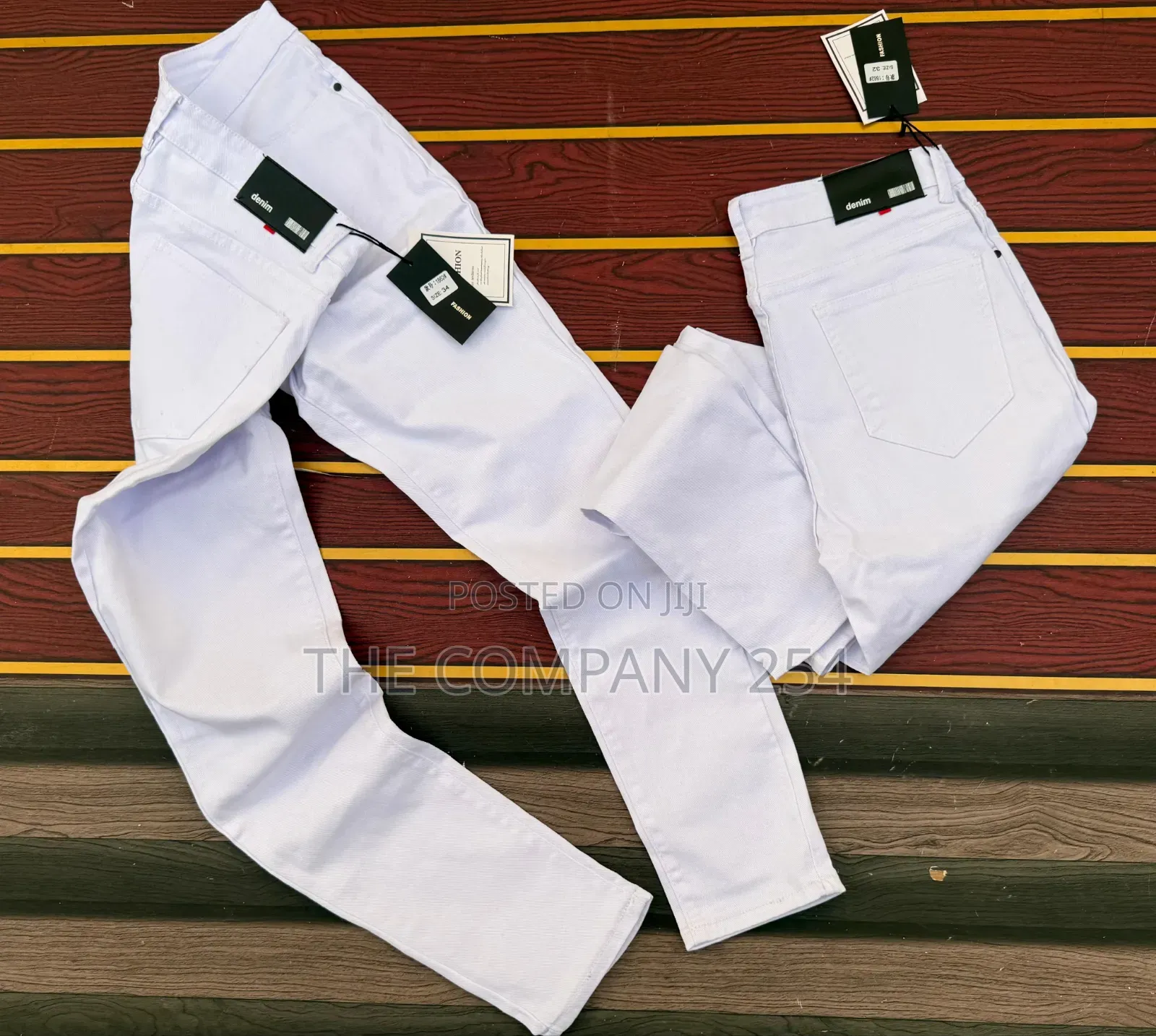 Quality Casual Plain Denim White Jeans for Men