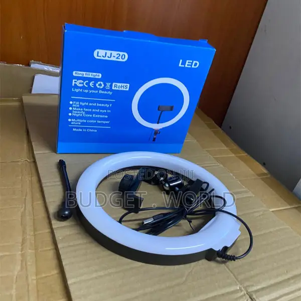 Large 8 Inch Ring Light Setup With Adjustable 2.1m Stand
