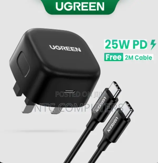 Ugreen Usb-C 25w Pd Charger With C-C 2m Cable Uk Black - Cd250