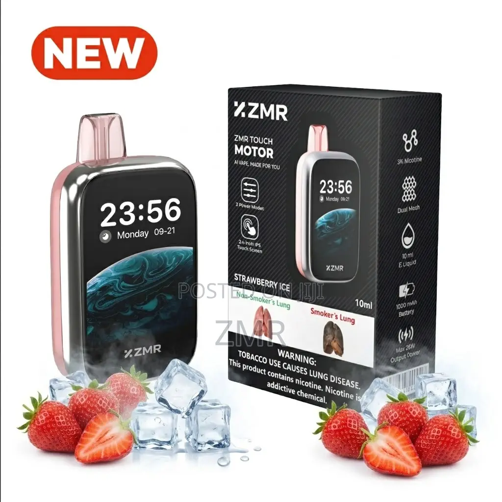ZMR 30000puffs Strawberry Ice Vape Rechargeable Screen Shisha – Sweet
