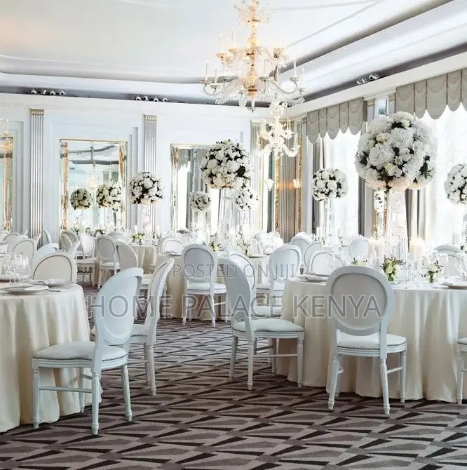 Event Chair: White Louis Style Wedding Chair With Pu Cushion
