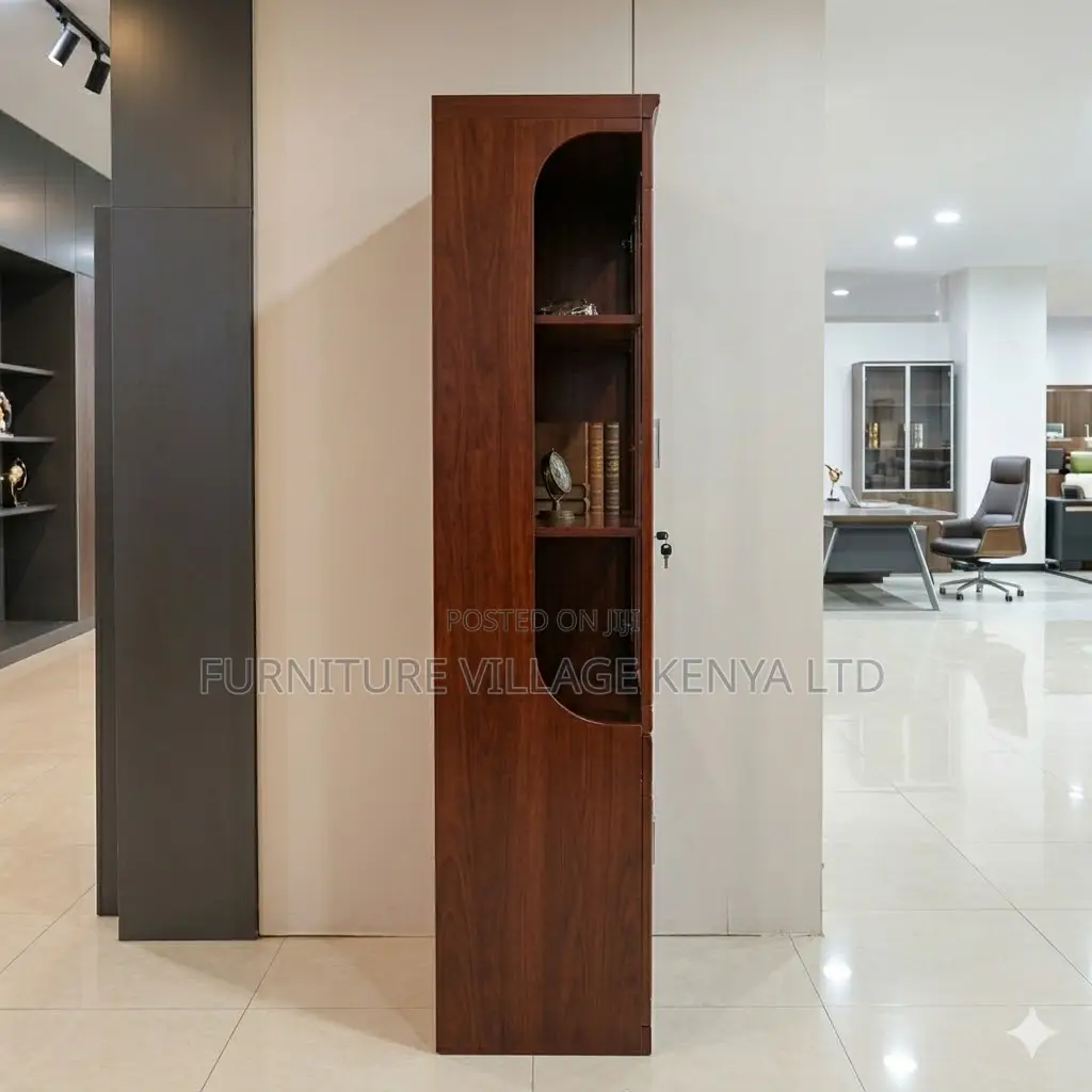 3-Door's Mahogany Glass Front Shelf Cabinet