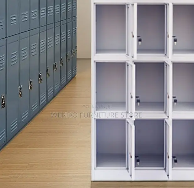 Office Cabinet; Gray Executive Cabinet With 12 Lockable Drawers