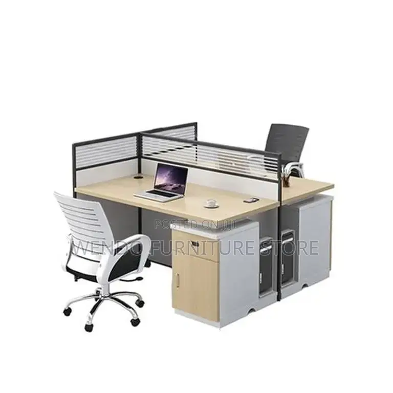 Office Workstation; Six Users MDF Brown Office Workstations