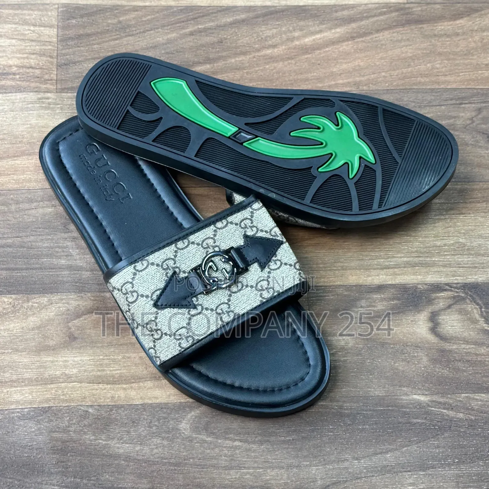 Quality Casual Leather Designer Men Slides Open Shoes