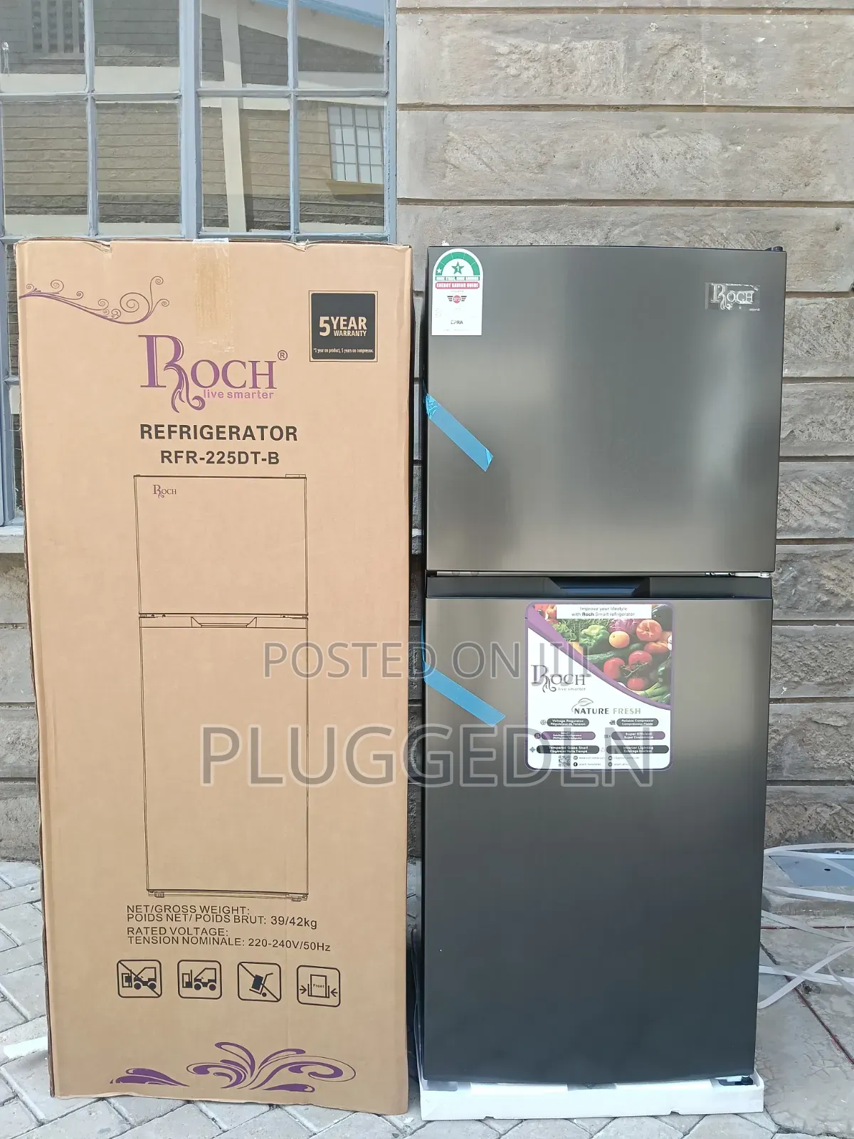 Roch 181l Double Door No Frost Refrigerator.