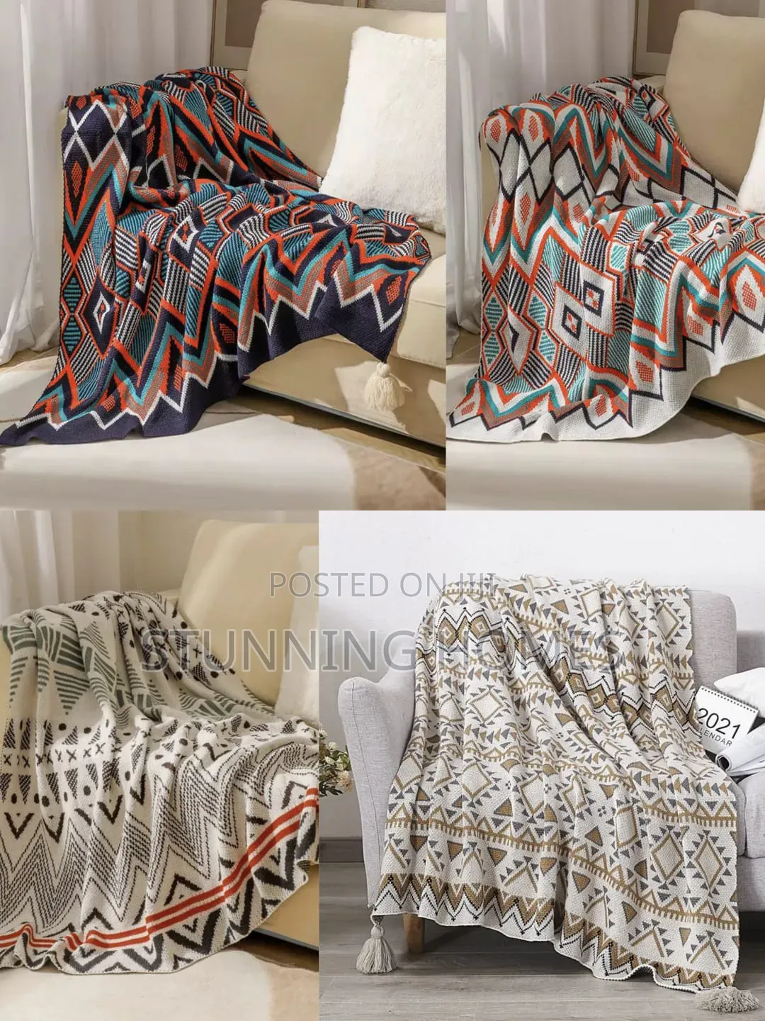 Nordic Bohemian Knitted Throw Blankets