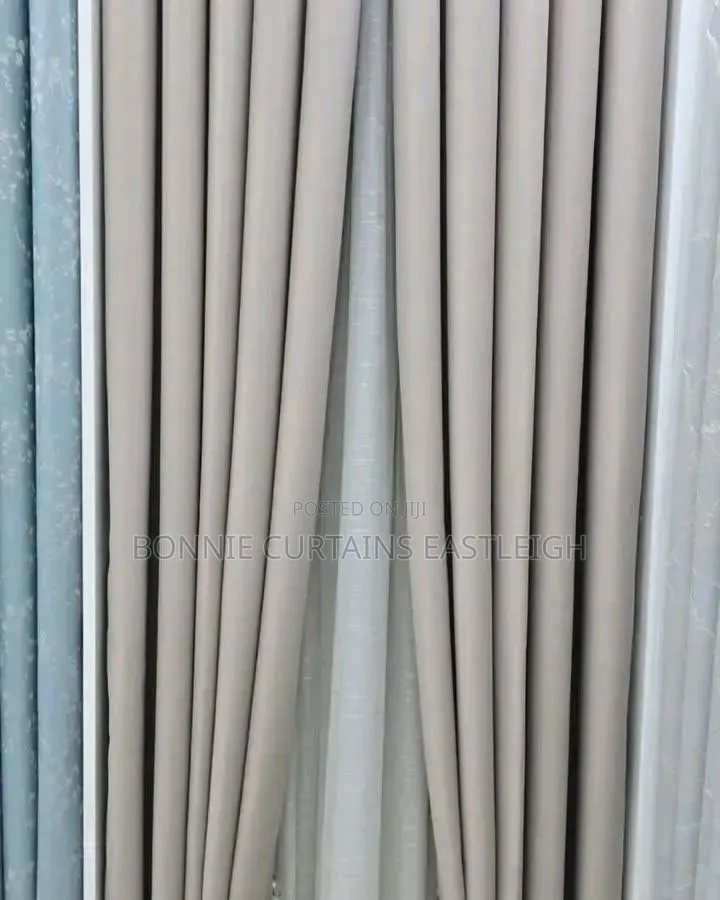 Sky Blue Curtains and Brown for Modern House