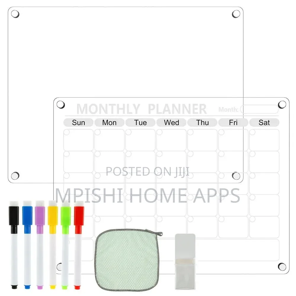 Acrylic Magnetic Monthly Calendar Boards for Refrigerators.