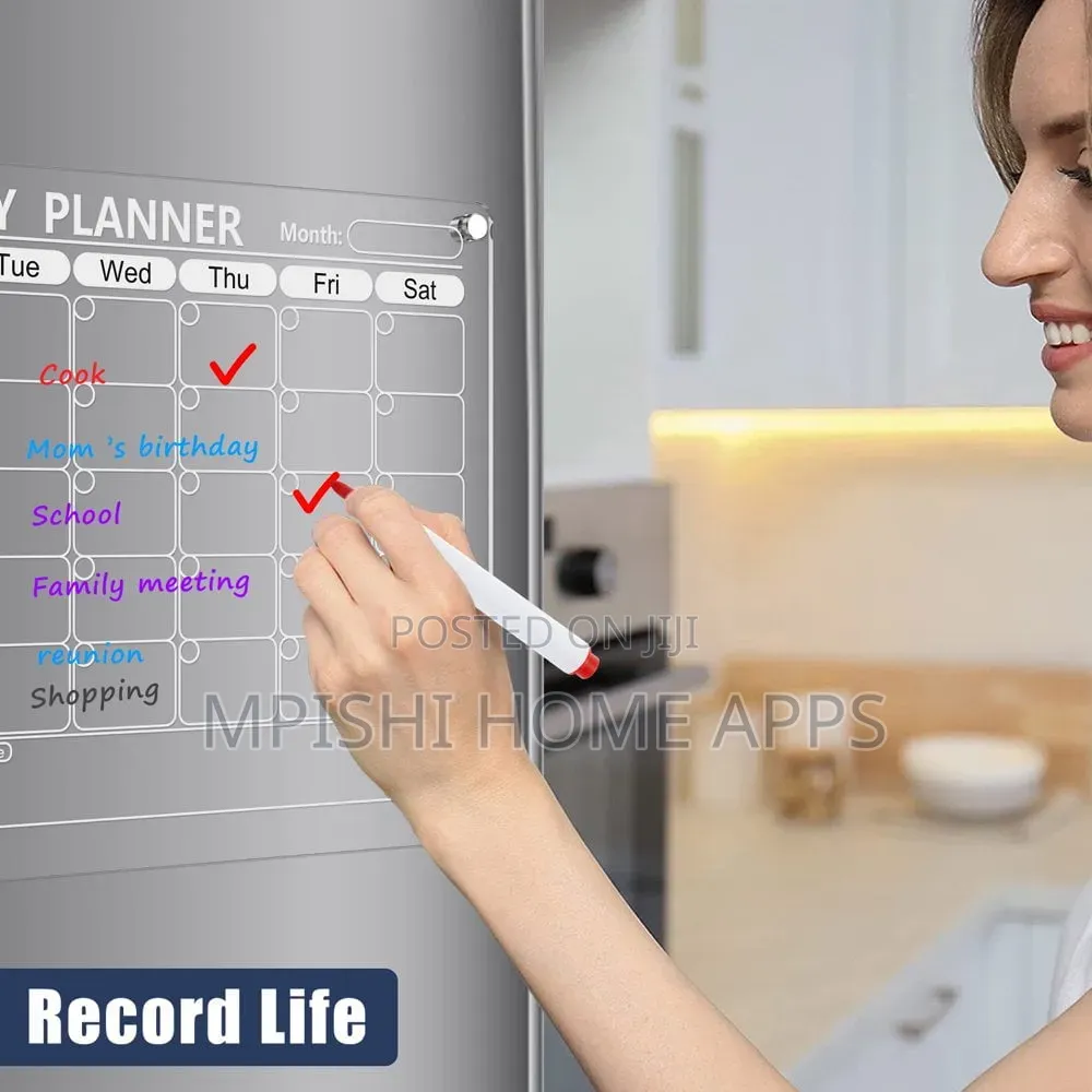 Acrylic Magnetic Monthly Calendar Boards for Refrigerators.