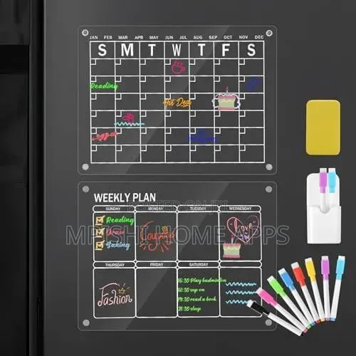 Acrylic Magnetic Monthly Calendar Boards for Refrigerators.
