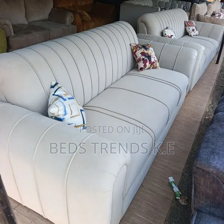 Beige Upholstered Sofa