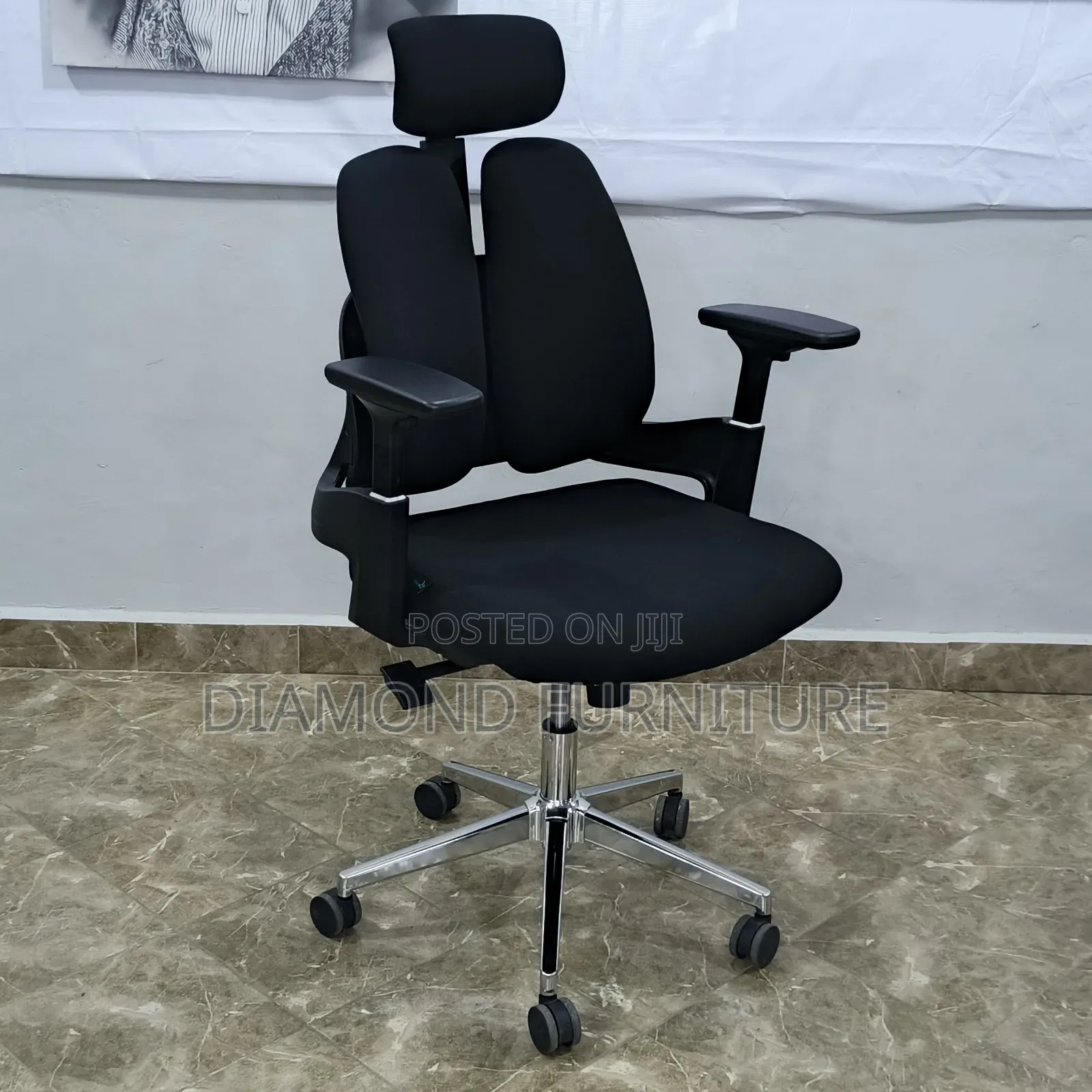 Orthopedic High Back Office Chair With Adjustable Headrest