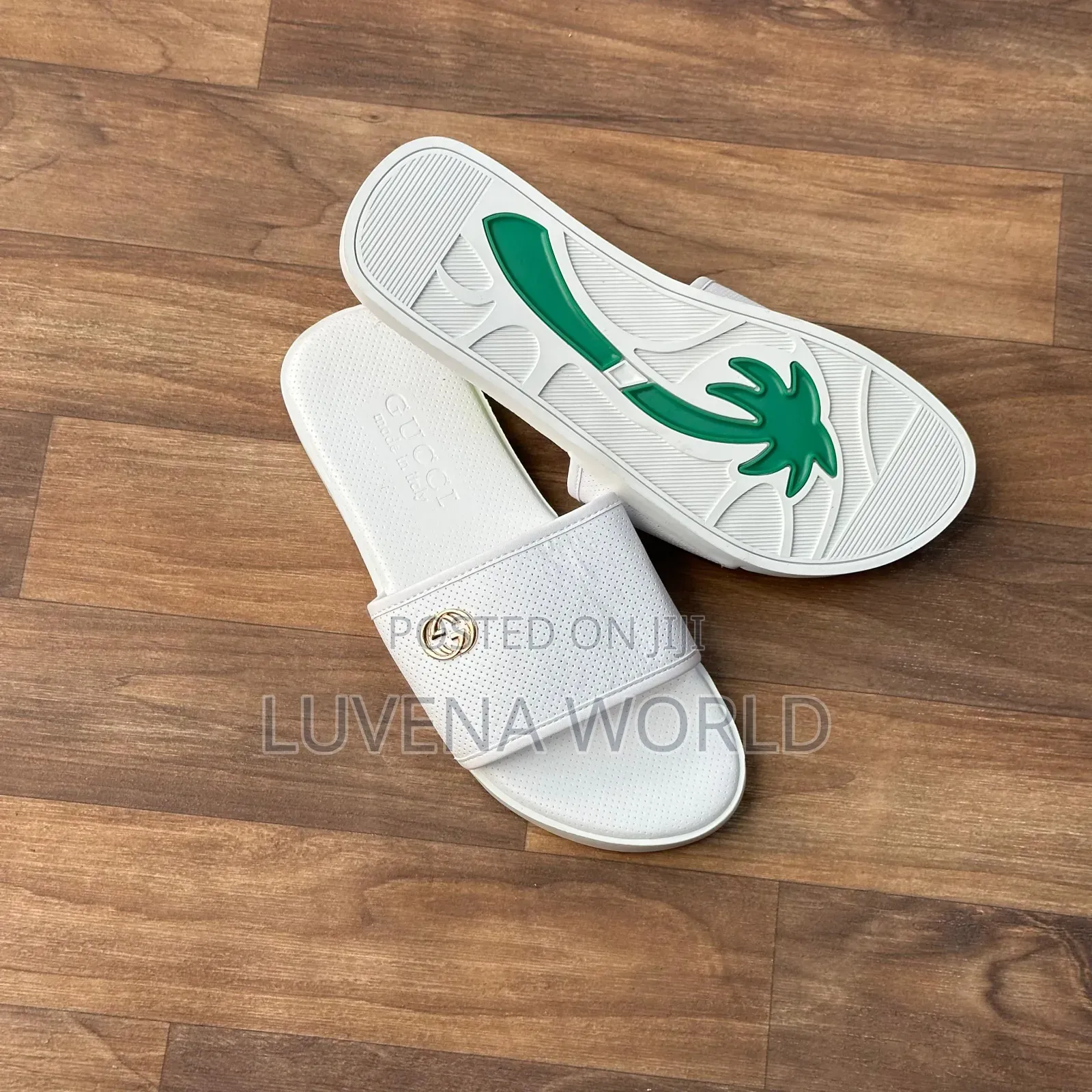 All White Gucci Sandals