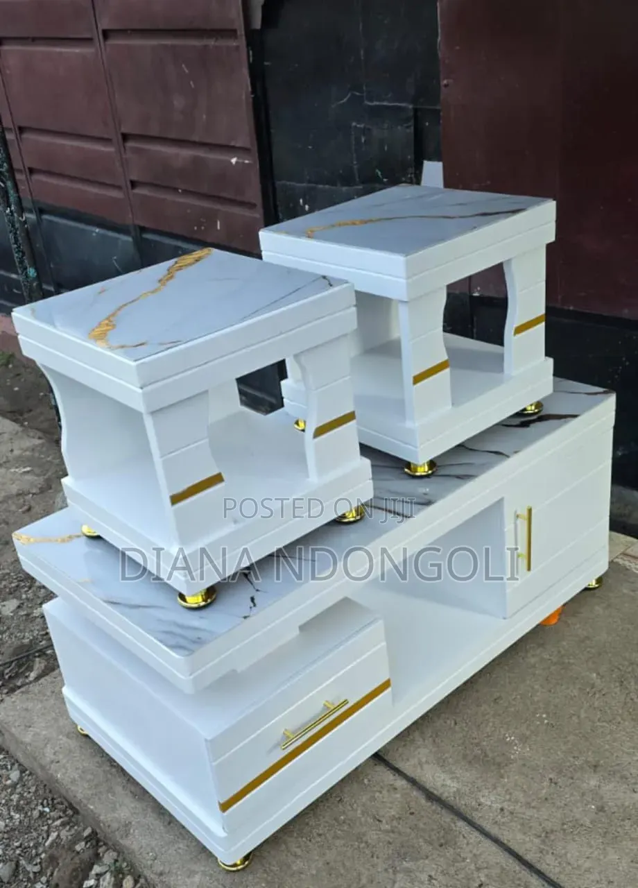 ,Coffee Table With Glass/Marble Topping With Stools Available