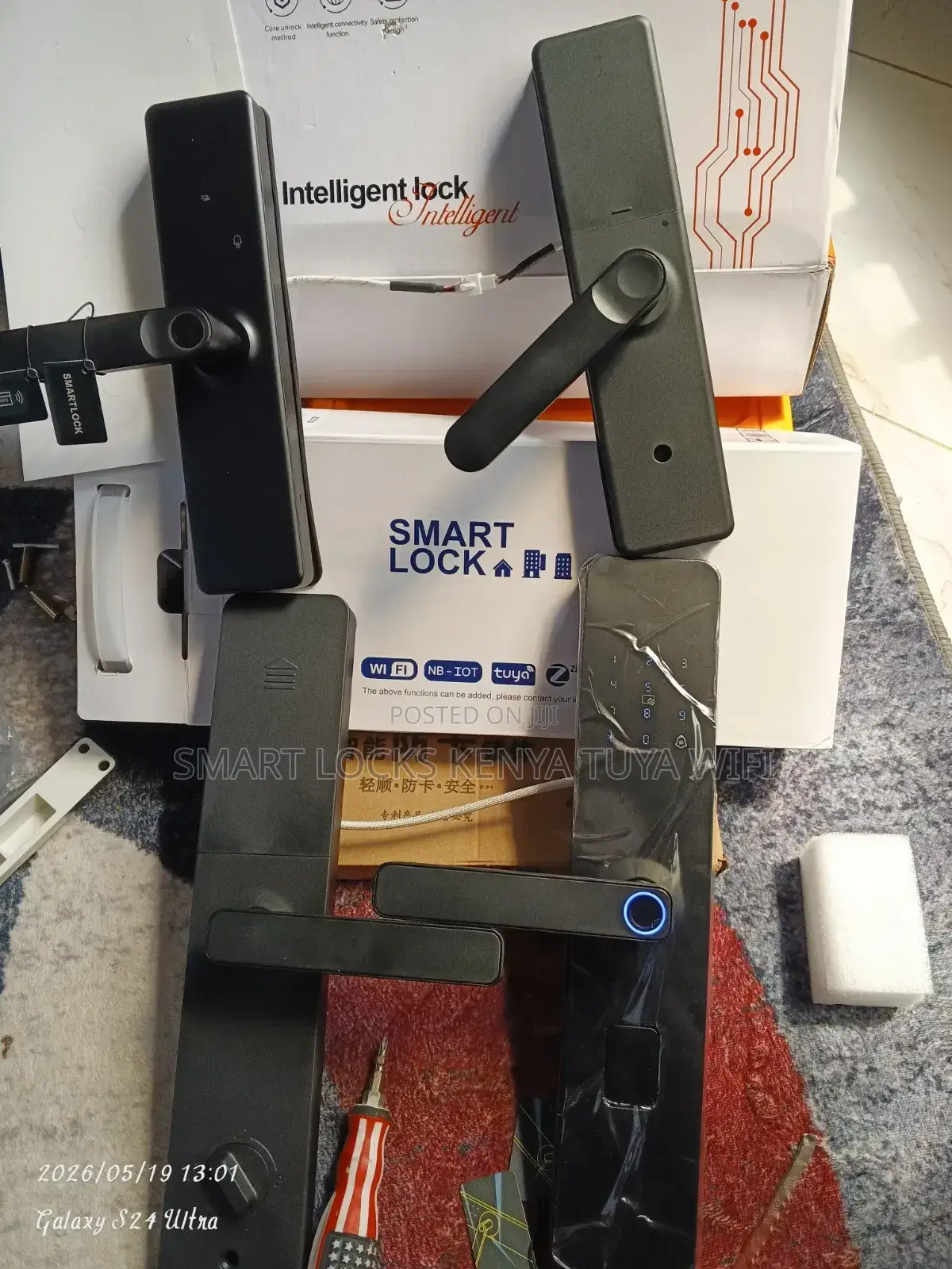 New Smart Door Lock With App Control Password Fingerp Cards Unlocking