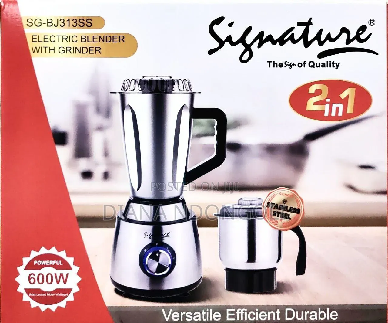 *Signature Stainless Steel Electric Blender With Grinder
