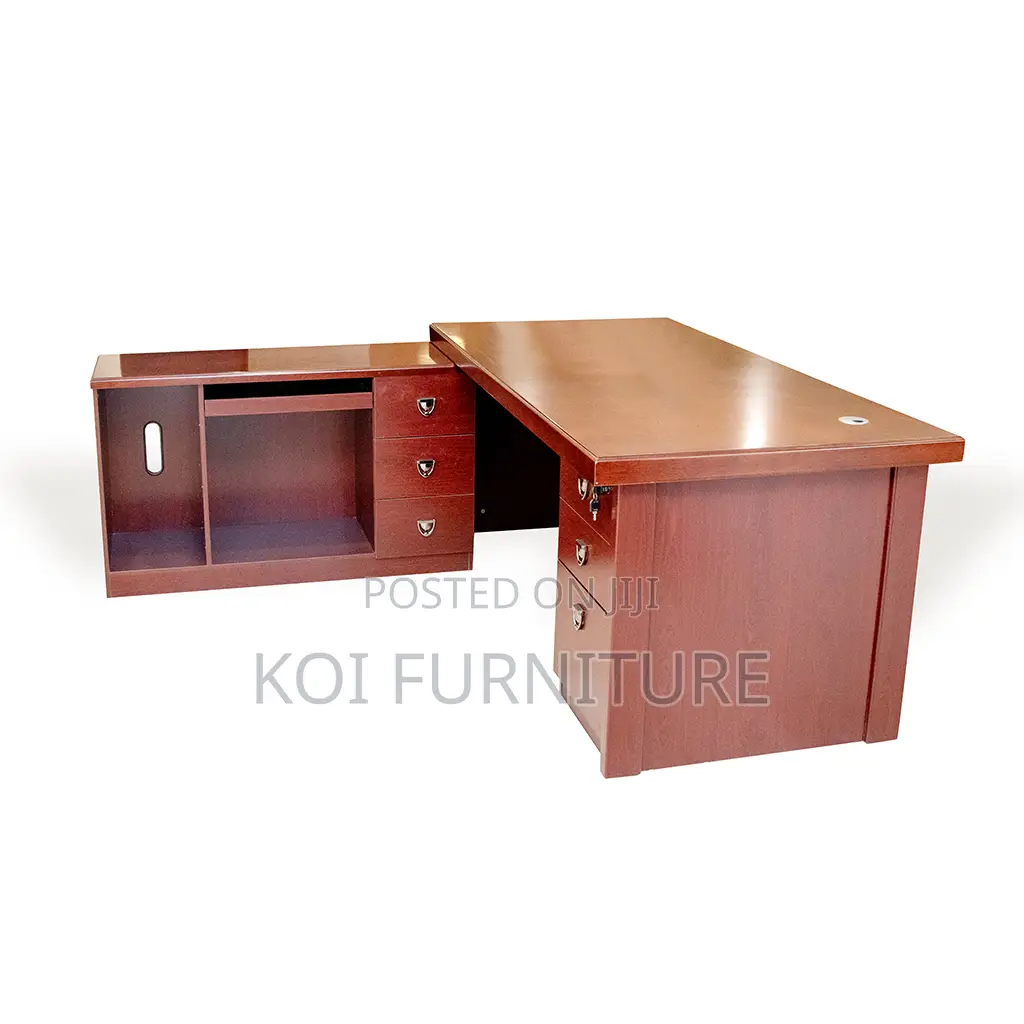 Office Desk; 1.8 Meters Executive Desk Made From Mahogany in L Shape