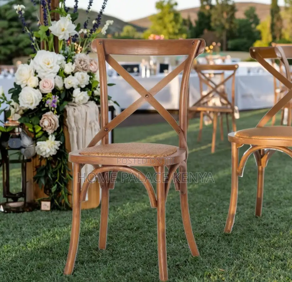 Event Chair: Solid Wooden Cross Back Chair