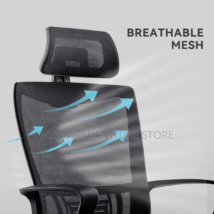 Office Chair : Black High-Back Ergonomic Office Chair