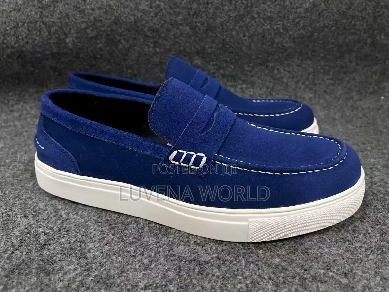 Blue Leather Loafers