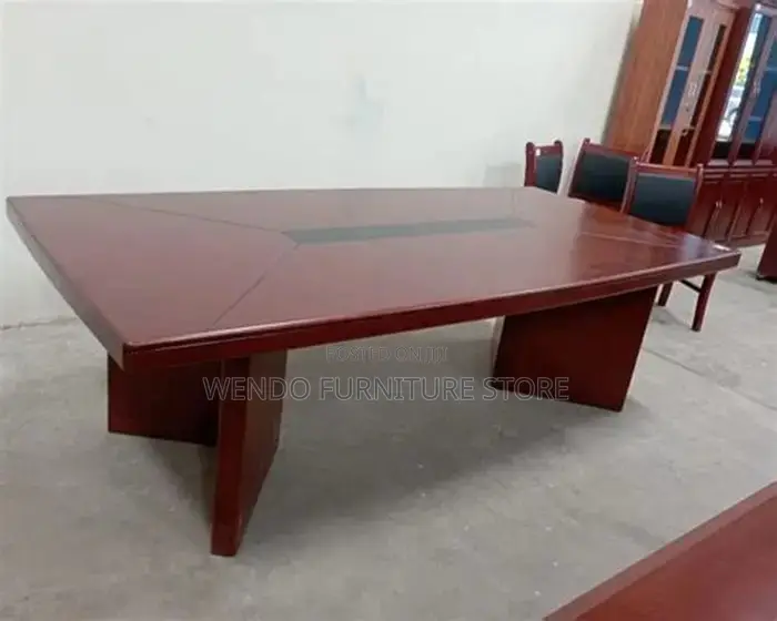 Office Table : 2.4-Meter Dark Wood Boardroom Conference Tab