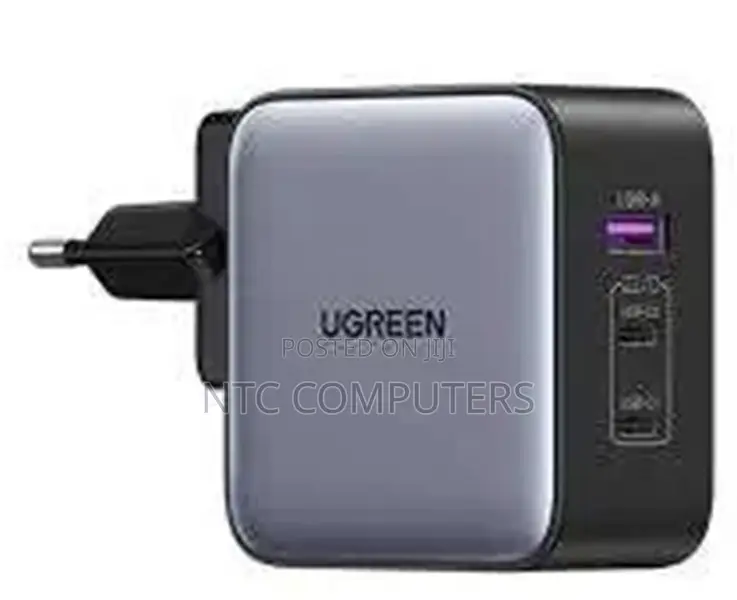 Ugreen 65w 3-Port Gan Fast Charger With Interchangeable Uk/Us/Eu Plugs