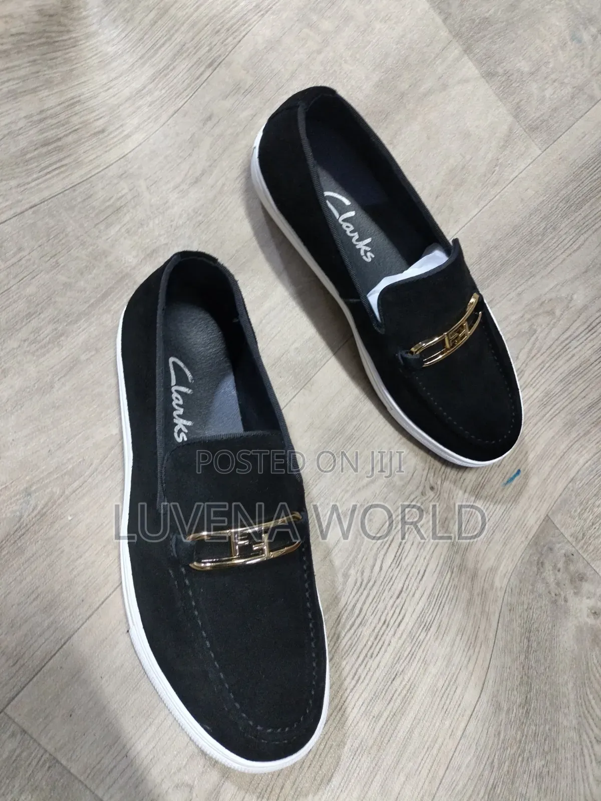 Black Leather Clarks