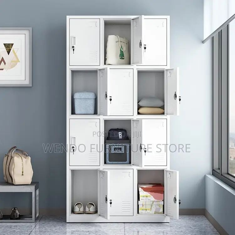 Office Cabinet : 15 Locker Heavy-Duty Steel Office Cabinet