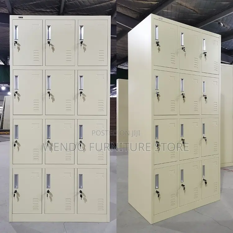Office Cabinet : 15 Locker Heavy-Duty Steel Office Cabinet