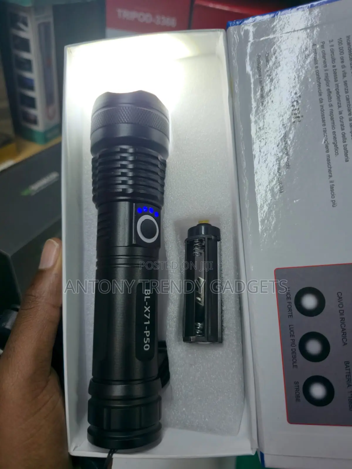 P50 Usb Rechargeable Led Flashlight 10h Battery Torch