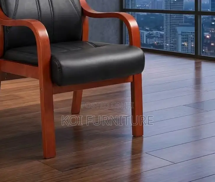 Office Chairs; Leather Executive Office Chairs With Wooden Armrest