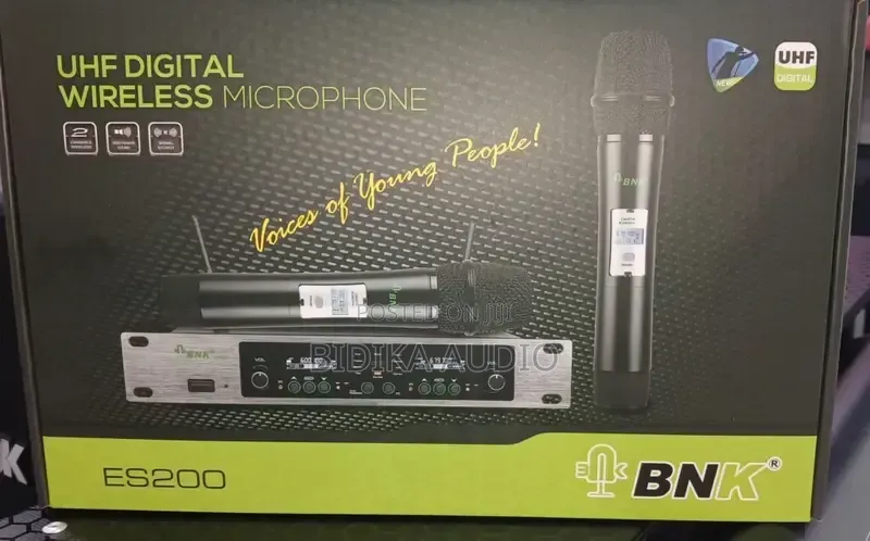 BNK Es200 Uhf Dual Channel Digital Wireless Microphone System