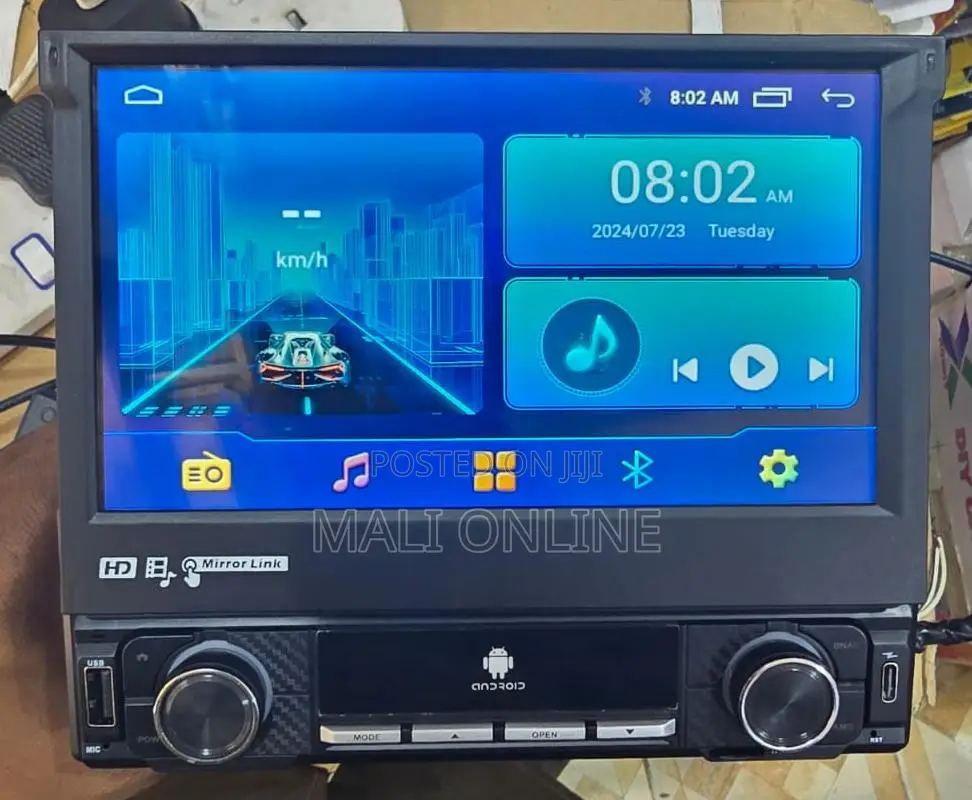 7 Inch Android Radio Car Stereo Retractable Touch Screen 2gb+32gb