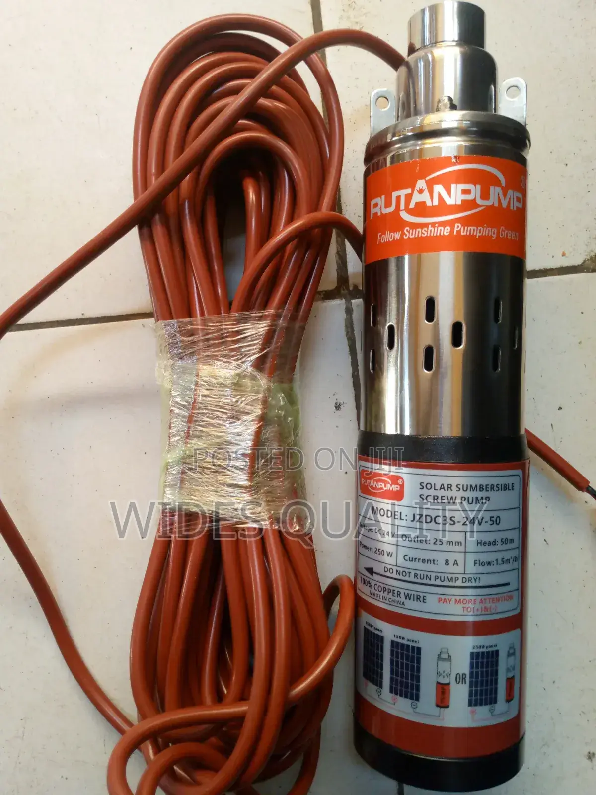 Rutan Pump Solar Submersible Screw Pump 50 Meters Head