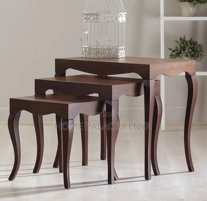 Nesting Stools: Rustic Wooden Nesting Side Tables
