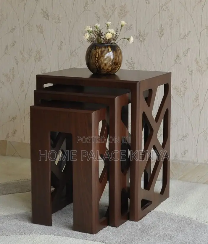 Nesting Stools: Rustic Wooden Nesting Side Tables