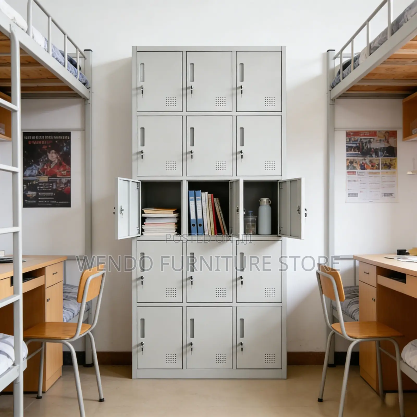 Office Cabinet; 15 Lockers Cabinet With Key Lock